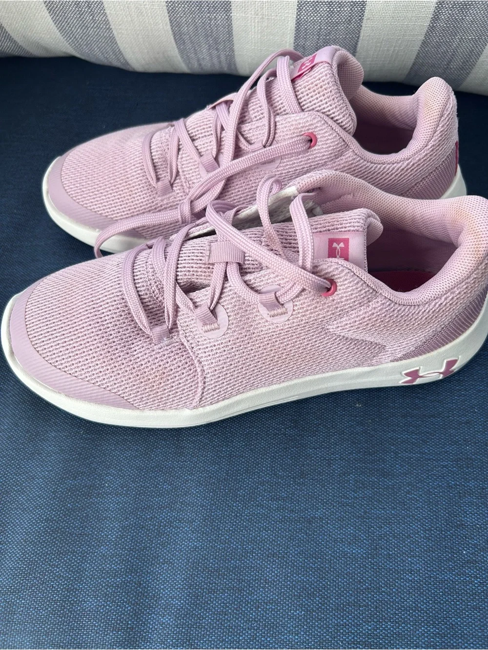 Under Armour Youth Light Pink Knit Training Sneakers